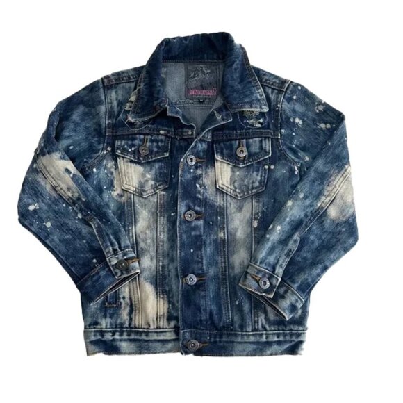 ❤️ LION DYNASTY GIRLS the dye denim jean jacket size medium - Picture 1 of 5